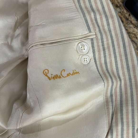 Pierre Cardin Vintage Striped Single Breasted Blazer Jacket Size M - Picture 9 of 11